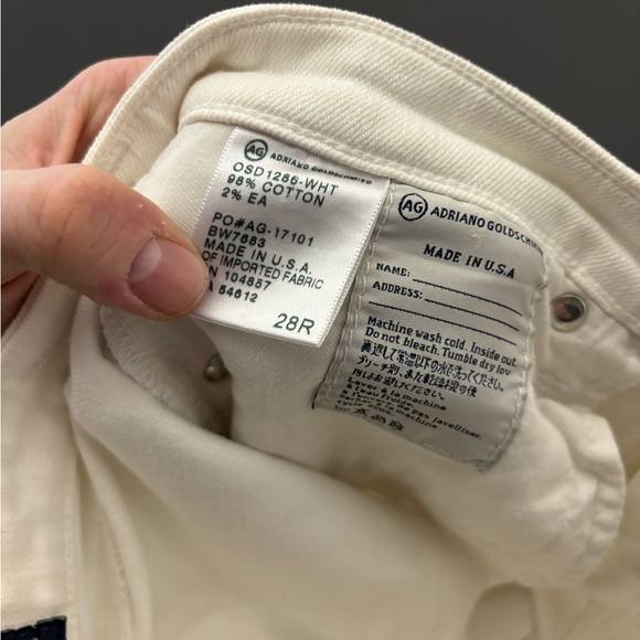 Ag Adriano Goldschmied The Stevie Slim Straight White Jeans Size 28 - Picture 6 of 6